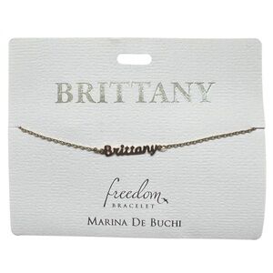 Marina De Buchi Personalized Luxe Name Brittany Freedom Bracelet Jewelry NWT